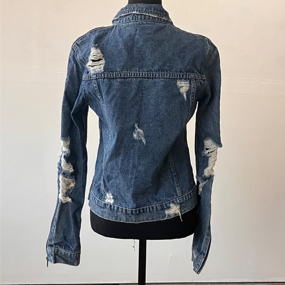 Carmar distressed/deconstructed zipper sleeve jacket - Picture 7 of 17